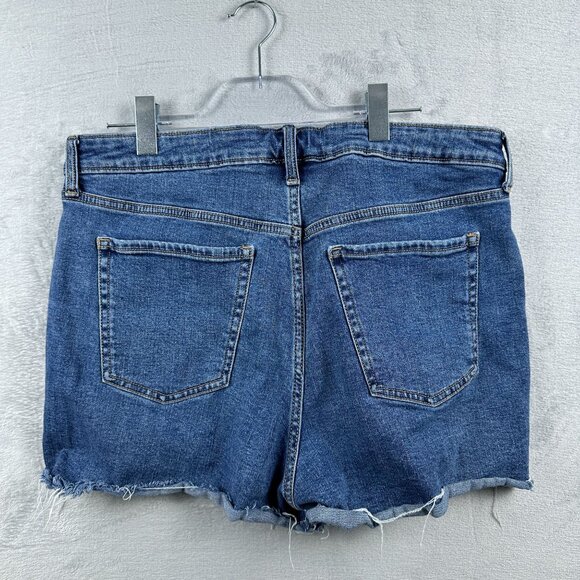 Old Navy Jeans Shorts Sky Hi A Line Secret Smooth Pockets Womens Blue Size 16 - Picture 2 of 10